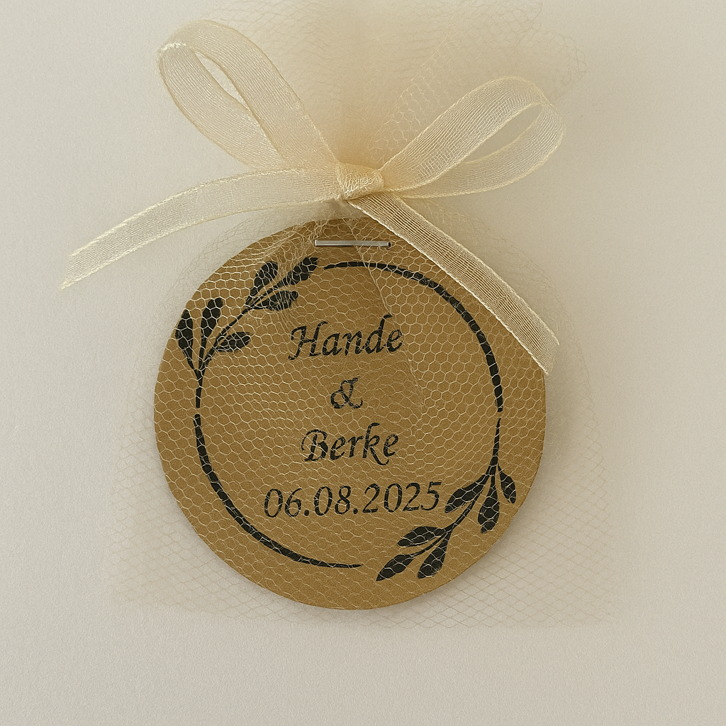 Kraft Hediyelik / Marka Etiketi Yuvarlak Kesim - Görsel 1