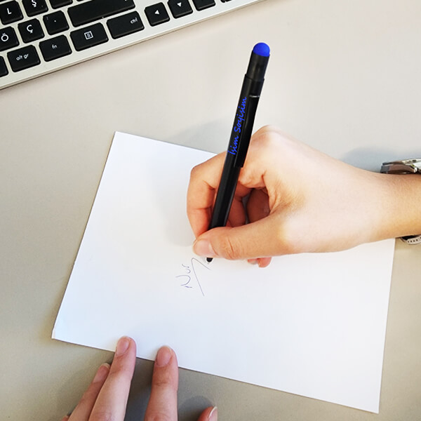 Kişiye Özel Mavi Metal Dokunmatik Kalem