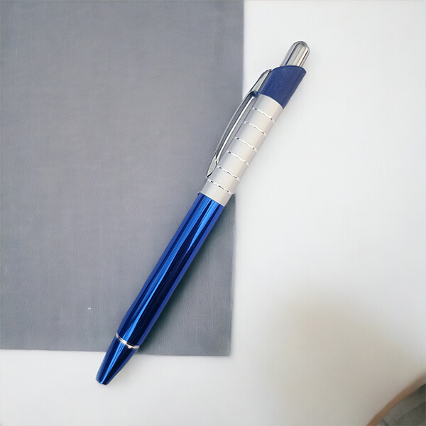 Kişiye Özel Gümüş Çizgili Metal Lazer Kazıma Tükenmez Kalem görsel