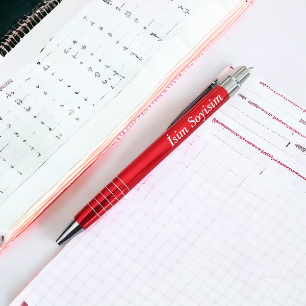 Kişiye Özel Baskılı Kırmızı Metal Tükenmez Kalem