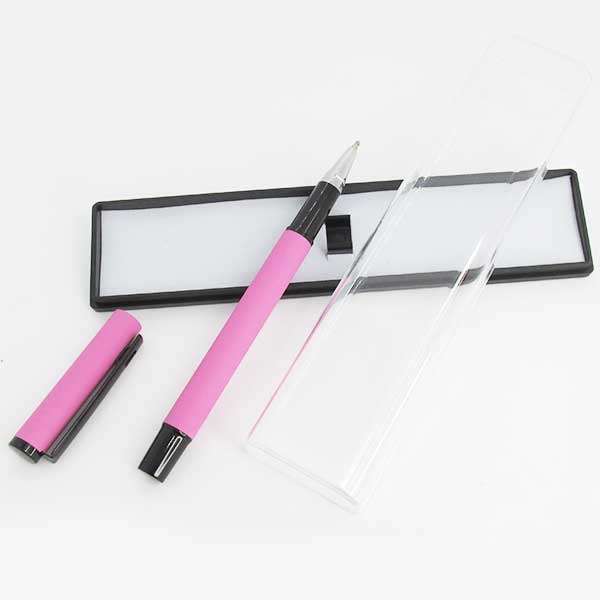 Kişiye Özel Pembe Silikon Kaplama Metal Kalem