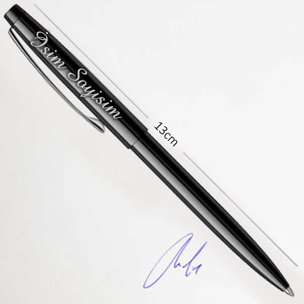Kişiye Özel Scrikss Star Krom-Siyah Tükenmez Kalem