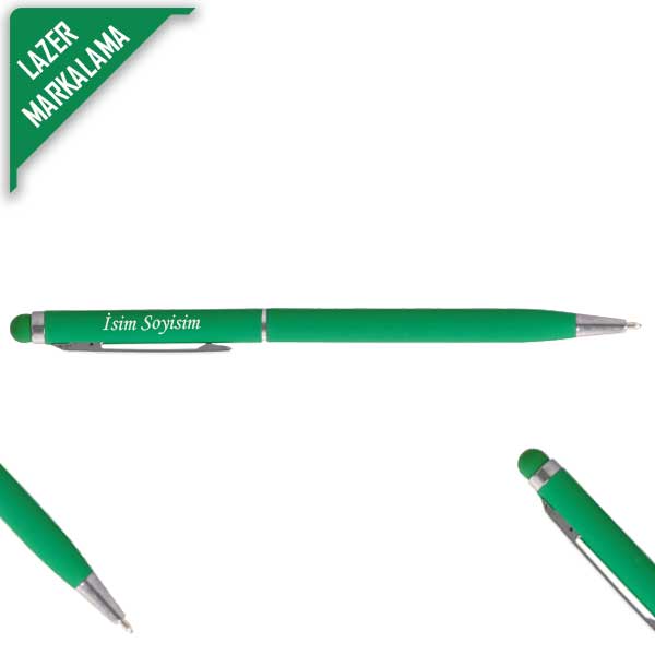 Dokunmatik Özellikli Yeşil Metal Kalem