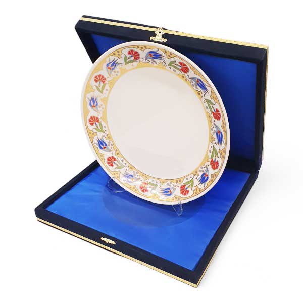 Kişiye Özel Kaligrafi Yazılı Porselen Tabak - Kadife Kutulu - Görsel 5