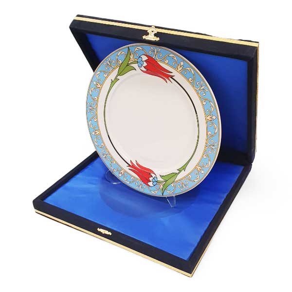 Kişiye Özel Kaligrafi Yazılı Porselen Tabak - Kadife Kutulu - Görsel 6