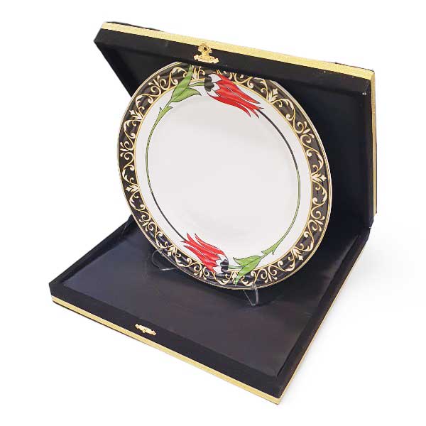 Kişiye Özel Kaligrafi Yazılı Porselen Tabak - Kadife Kutulu - Görsel 7