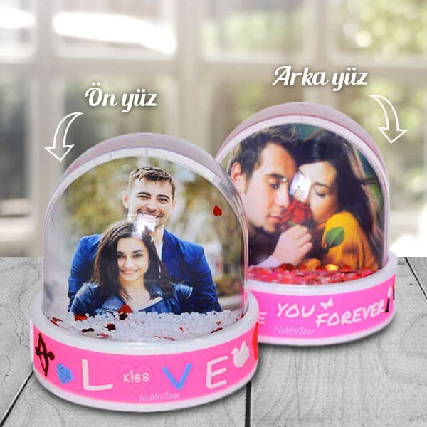 Kişiye Özel Fotoğraflı Ve Müzikli Kar Küresi