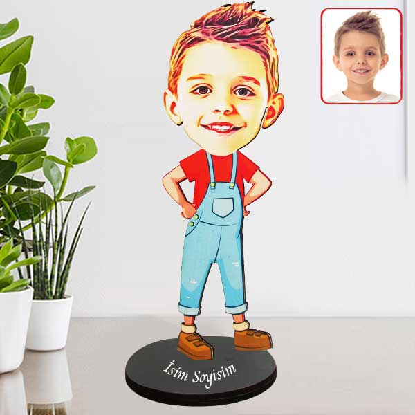 Kişiye Özel Afacan Çocuk Karikatürlü Biblo
