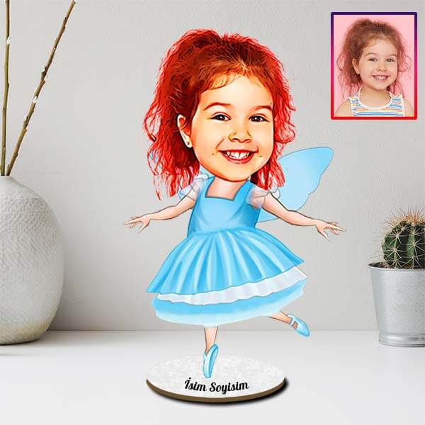 Kişiye Özel Peri Kızı Karikatürlü Biblo