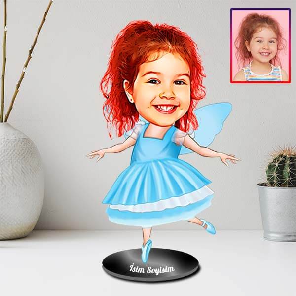 Kişiye Özel Peri Kızı Karikatürlü Biblo