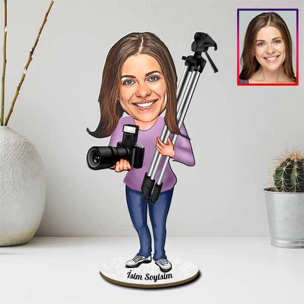 Kişiye Özel Fotoğrafçı Karikatürlü Biblo görsel