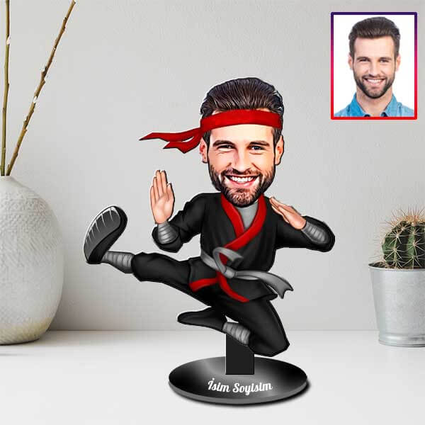 Kişiye Özel Kung Fu Karikatürlü Biblo