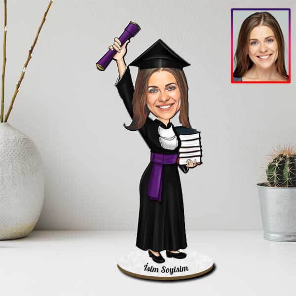 Kişiye Özel Yeni Mezun Karikatürlü Biblo