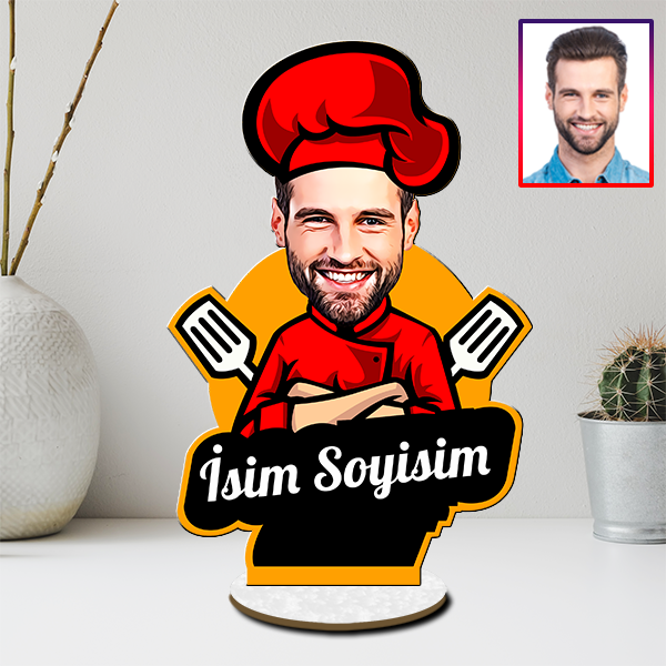 Kişiye Özel Aşçı Karikatürlü Biblo - Görsel 2