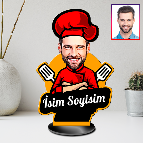 Kişiye Özel Aşçı Karikatürlü Biblo - Görsel 1