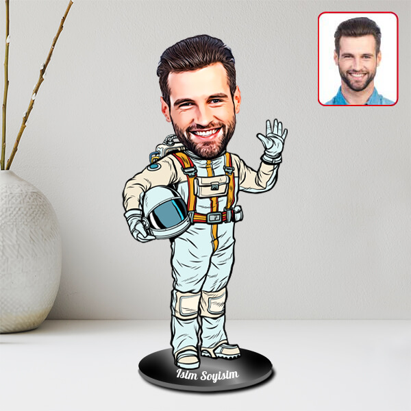 Erkek Astronot Karikatürlü Biblo görsel