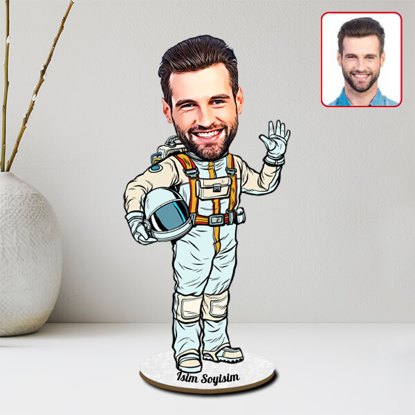 Erkek Astronot Karikatürlü Biblo görsel