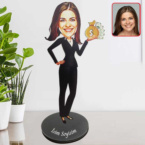 Kişiye Özel Bankacı Karikatürlü Biblo Model 10