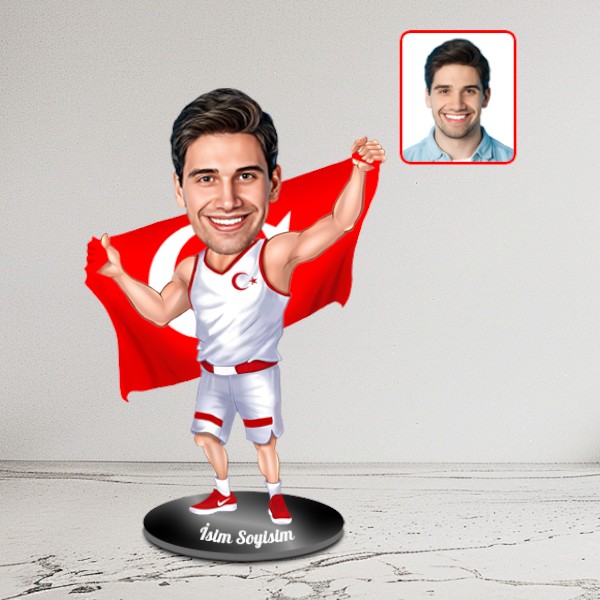 Milli Basketbol Takımı Karikatür Biblo görsel