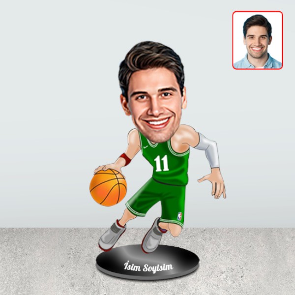 Kişiye Özel Basketbolcu Karikatür Biblo görsel