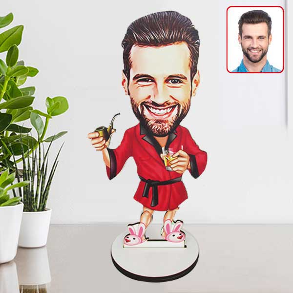 Kişiye Özel Çapkın Erkek Karikatürlü Biblo görsel