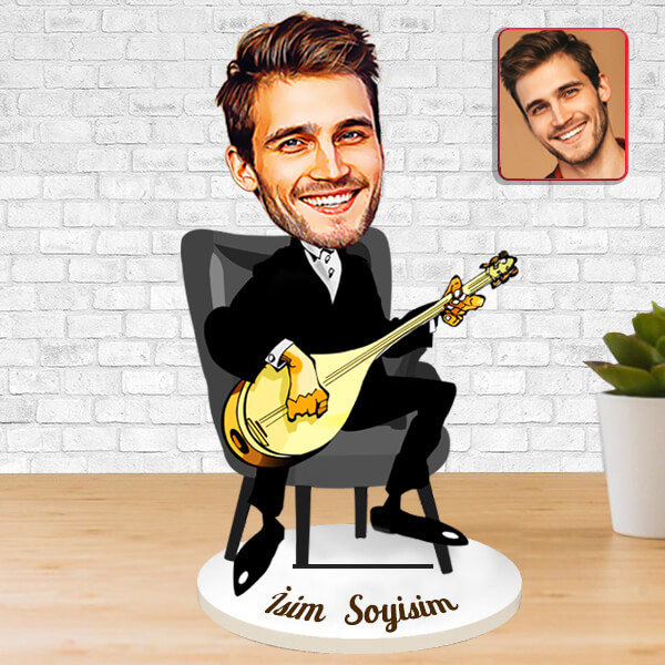 Kişiye Özel Bağlamacı Karikatürlü Biblo görsel