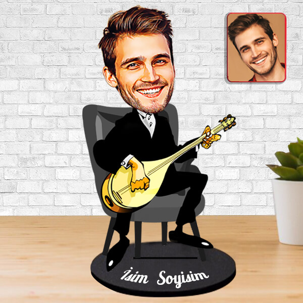 Kişiye Özel Bağlamacı Karikatürlü Biblo görsel