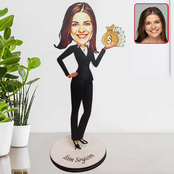 Kişiye Özel Bankacı Karikatürlü Biblo Model 10