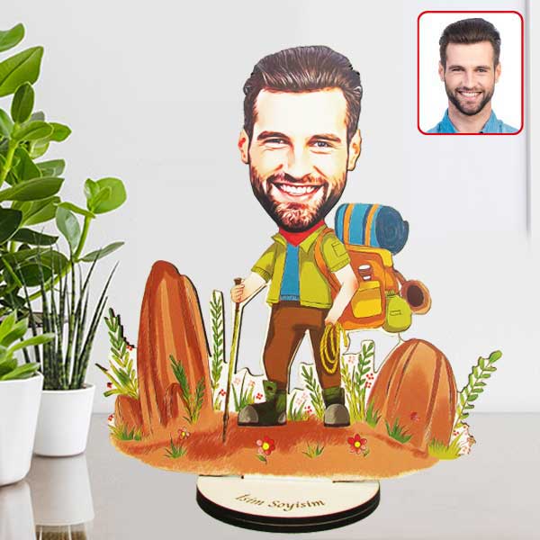 Kişiye Özel Dağcı Karikatürlü Biblo Model 12