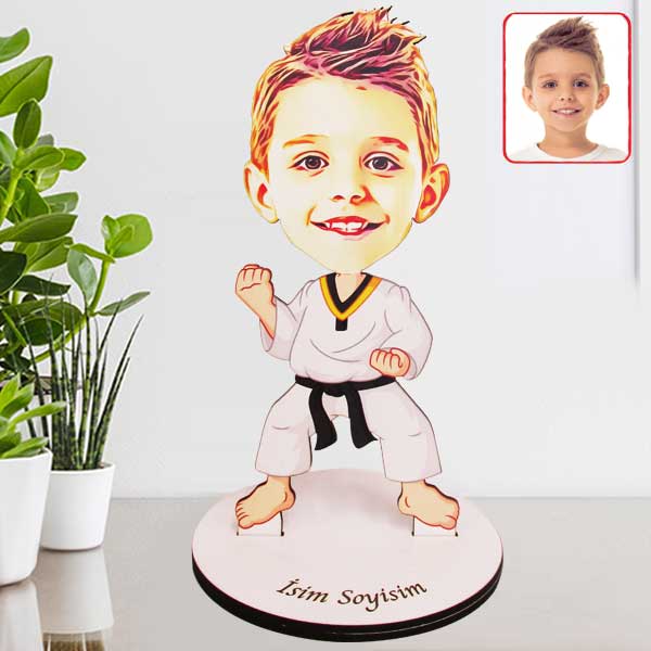Kişiye Özel Karateci Karikatürlü Biblo Model 13 görsel