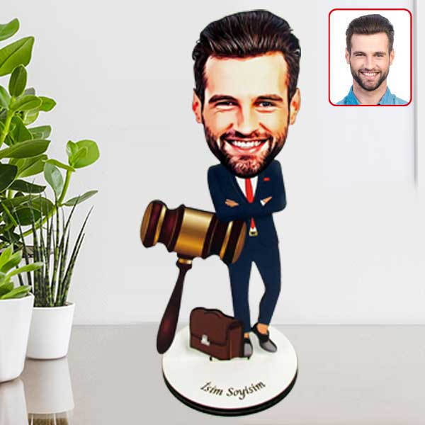 Kişiye Özel Avukat Karikatürlü Biblo Model 16