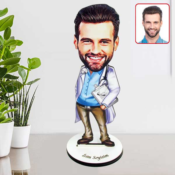 Kişiye Özel Doktor Karikatürlü Biblo Model 17 görsel