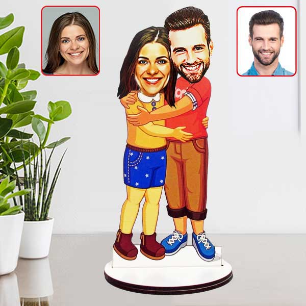 Kişiye Özel İki Sevgili Karikatürlü Biblo Model 4 - Görsel 1