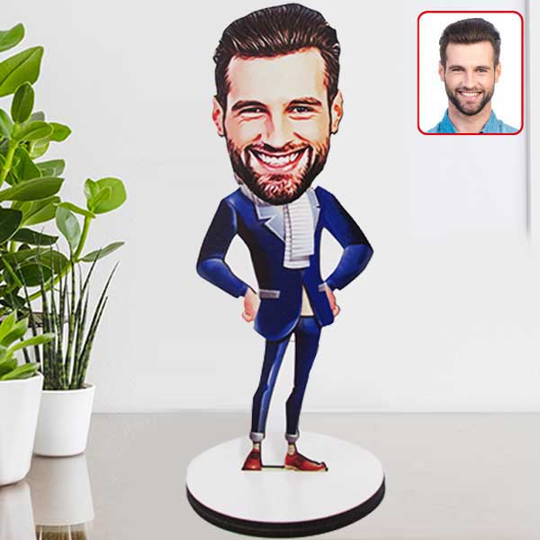 Kişiye Özel Şık Erkek Karikatürlü Biblo görsel