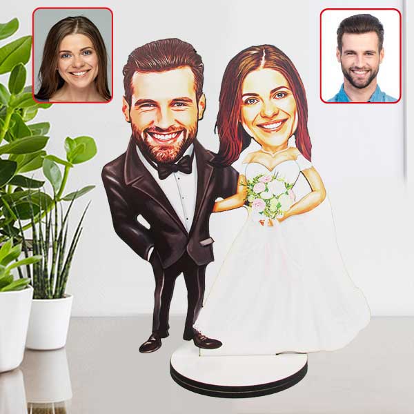 Kişiye Özel Gelin Damat Karikatürlü Biblo Model 6