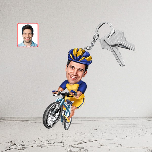 Kişiye Özel Bisikletçi Karikatür Biblo - Görsel 3
