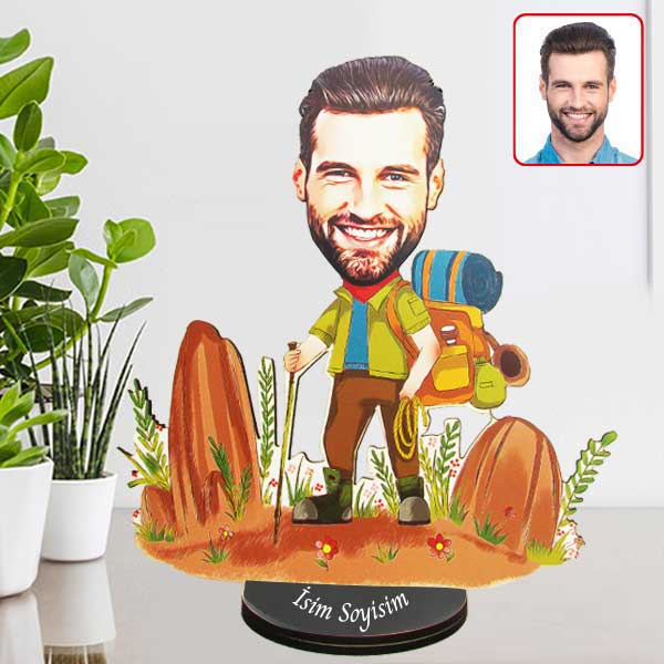 Kişiye Özel Dağcı Karikatürlü Biblo Model 12