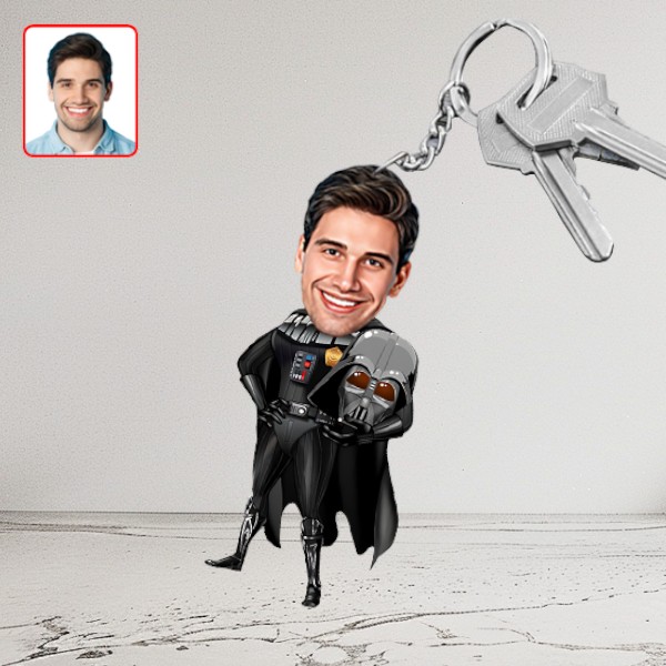 Kişiye Özel Kara Lord Karikatür Biblo Anahtarlık