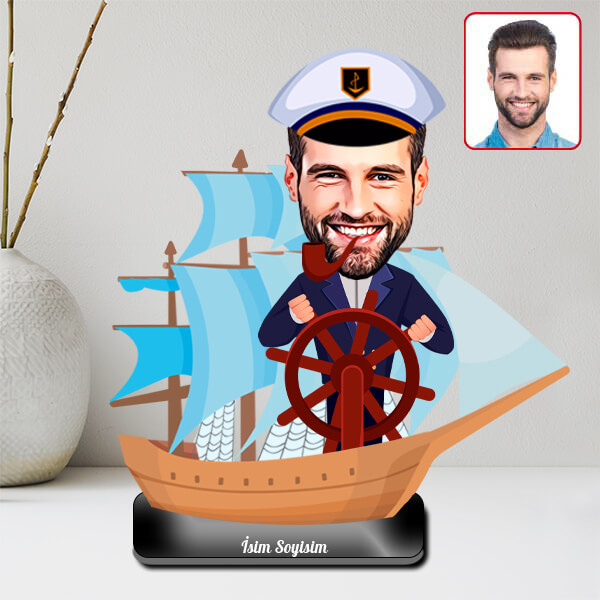 Denizci | Kaptan Karikatürlü Biblo