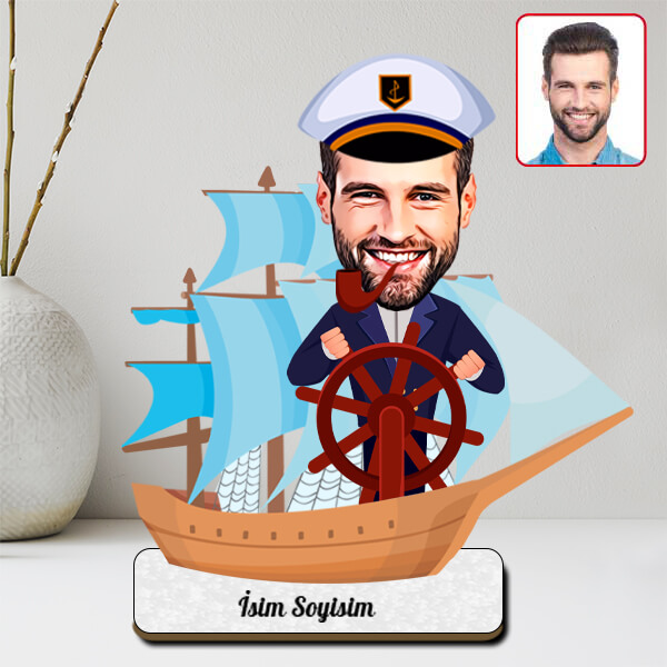 Denizci | Kaptan Karikatürlü Biblo