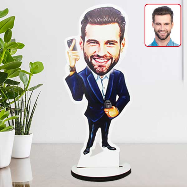 Kişiye Özel İş Adamı Karikatürlü Biblo görsel