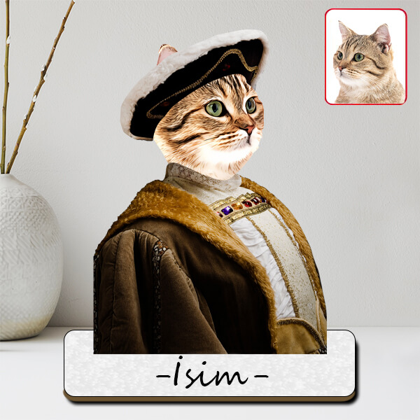 İsme Özel Kral Karikatürlü Evcil Hayvan Biblosu görsel