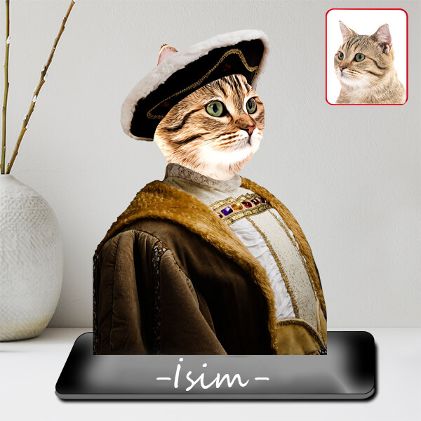 İsme Özel Kral Karikatürlü Evcil Hayvan Biblosu görsel