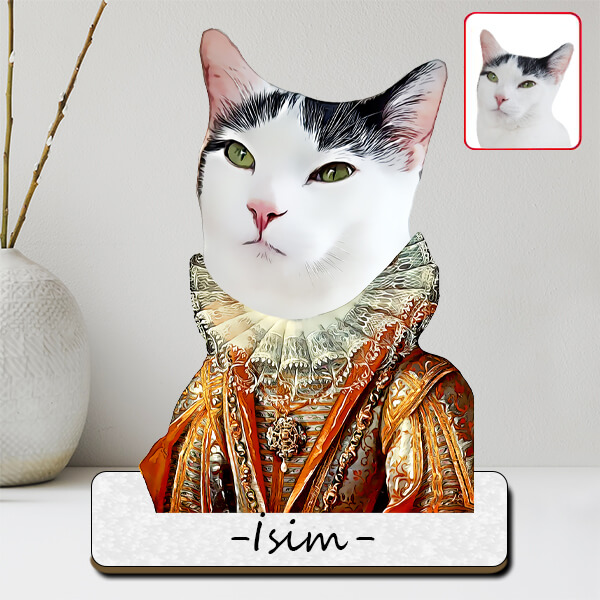 İsme Özel Kraliçe Karikatürlü Evcil Hayvan Biblosu görsel