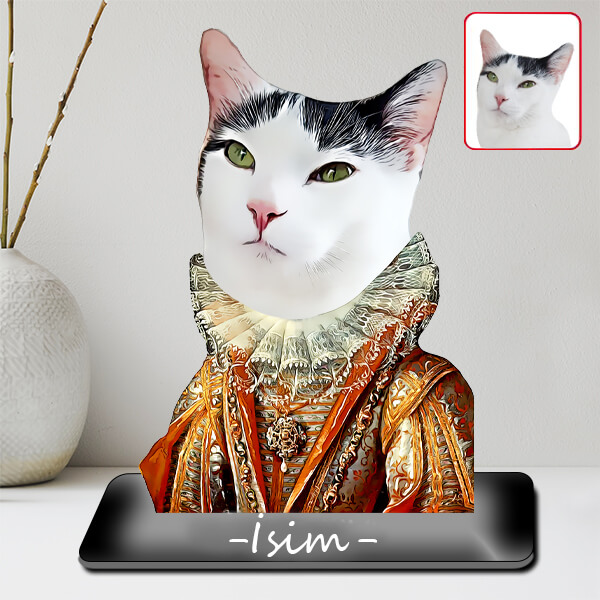 İsme Özel Kraliçe Karikatürlü Evcil Hayvan Biblosu görsel