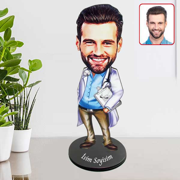Kişiye Özel Doktor Karikatürlü Biblo Model 17 görsel