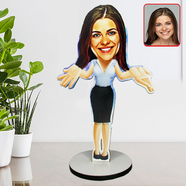 Kişiye Özel İş Kadını Karikatürlü Biblo görsel