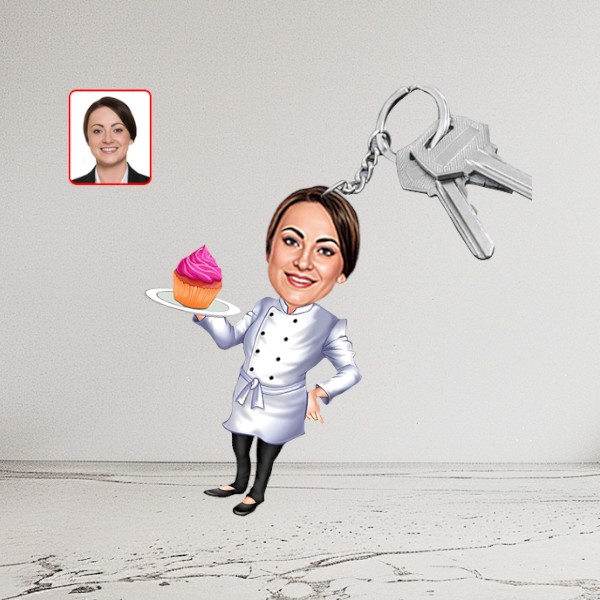 Kişiye Özel Kadın Chef Pastacı Karikatür Biblo