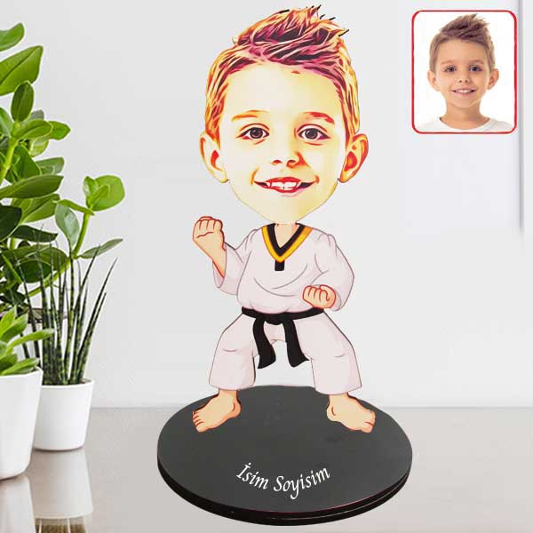 Kişiye Özel Karateci Karikatürlü Biblo Model 13 görsel