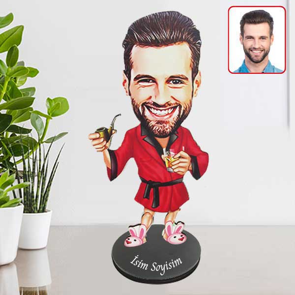 Kişiye Özel Çapkın Erkek Karikatürlü Biblo görsel